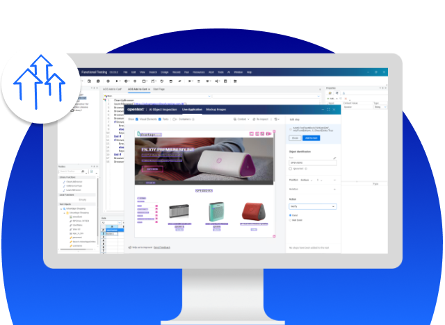 Computer display of OpenText Functional Testing product platform